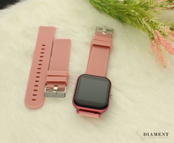 Smartwatch damski Hagen HD10 SET na różowym pasku silikonowym z zapasowym paskiem ⌚ z bluetooth 📲  ✓Autoryzowany sklep. s (1).jpg